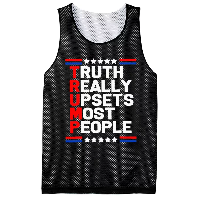 Trump Truth Really Upset Most People Trump 2024 America Flag Mesh Reversible Basketball Jersey Tank