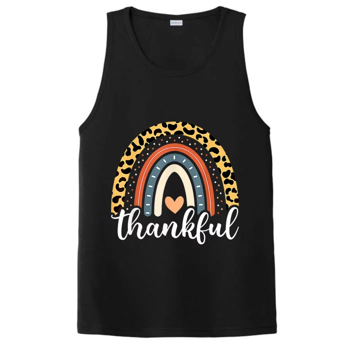 Thankful Thanksgiving Rainbow Leopard Print 2024 Performance Tank