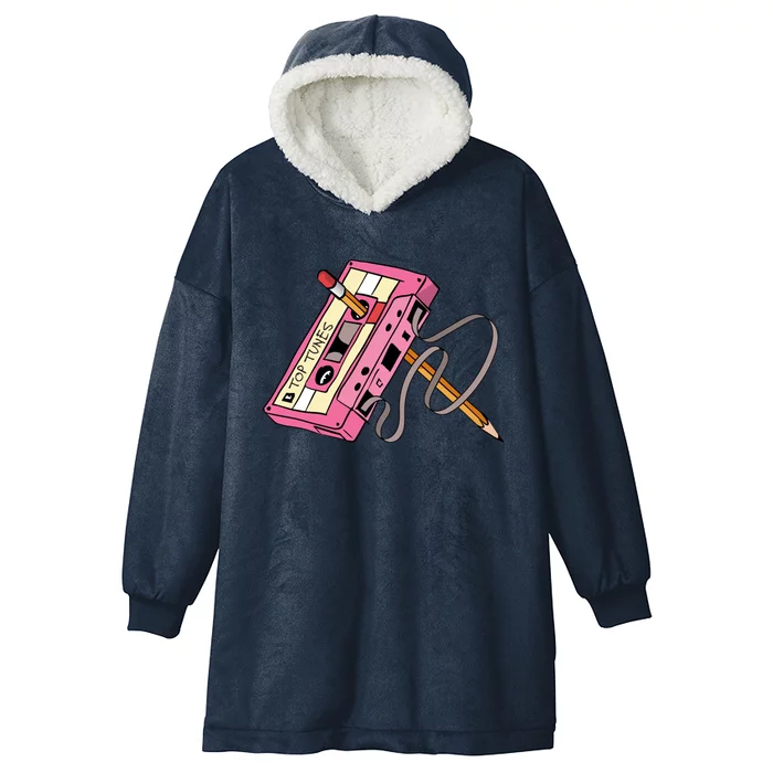 Top Tunes Retro 80s Back To School Hooded Wearable Blanket