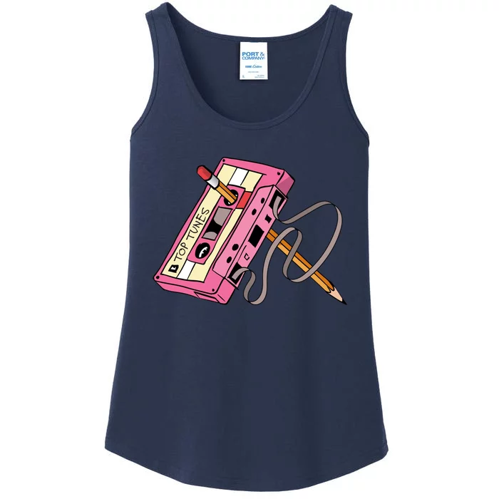 Top Tunes Retro 80s Back To School Ladies Essential Tank