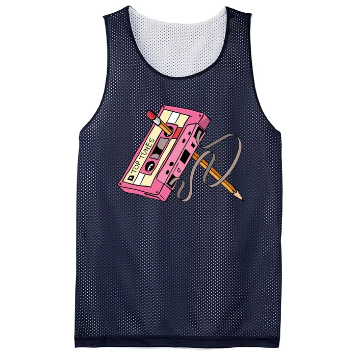 Top Tunes Retro 80s Back To School Mesh Reversible Basketball Jersey Tank