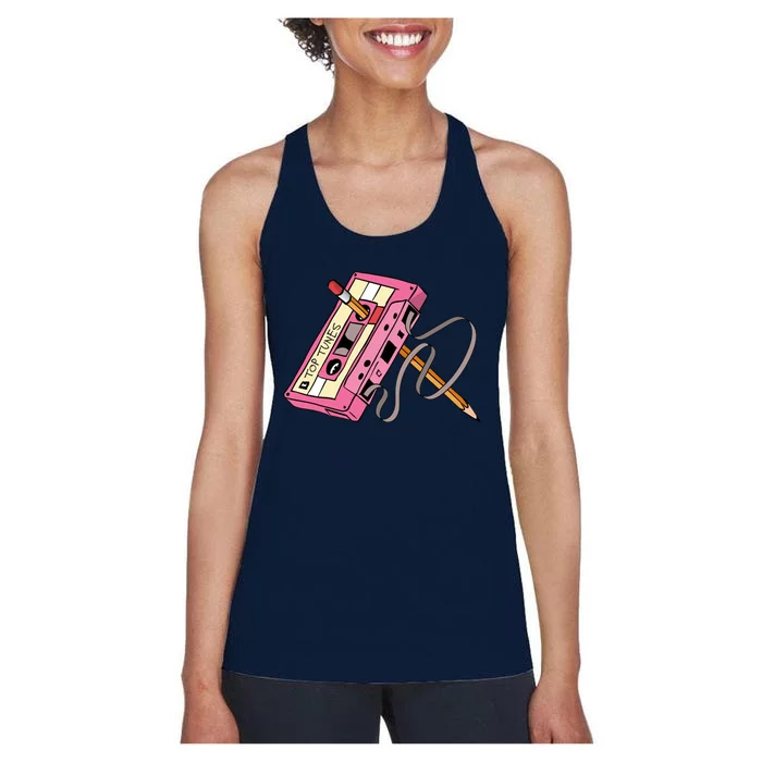 Top Tunes Retro 80s Back To School Women's Racerback Tank