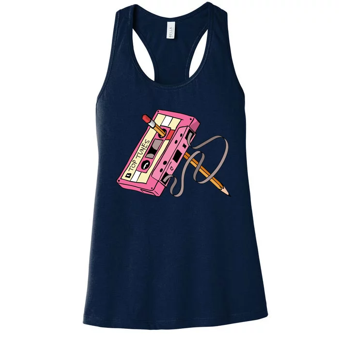 Top Tunes Retro 80s Back To School Women's Racerback Tank