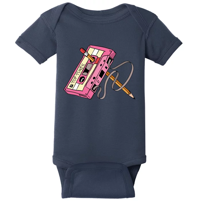 Top Tunes Retro 80s Back To School Baby Bodysuit