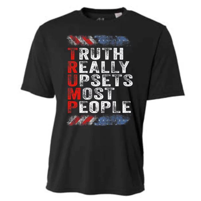 Trump Truth Really Upset Most People Trump 2024 America Flag Premium Cooling Performance Crew T-Shirt