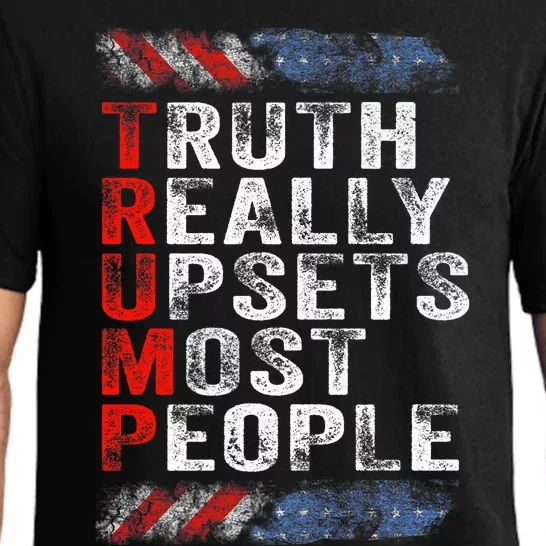 Trump Truth Really Upset Most People Trump 2024 America Flag Premium Pajama Set