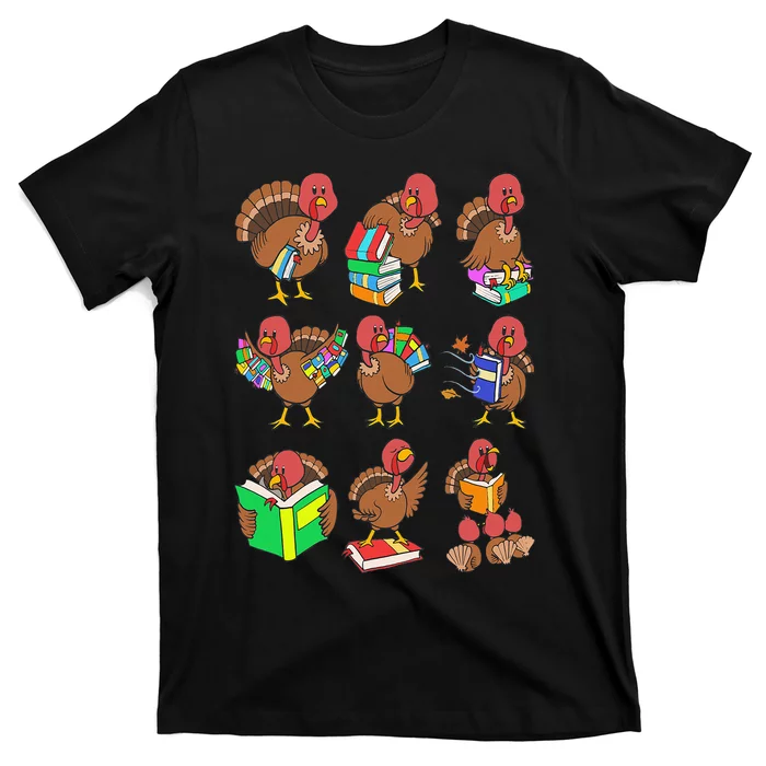 Thanksgiving Turkeys Reading Book Storytelling Birds T-Shirt