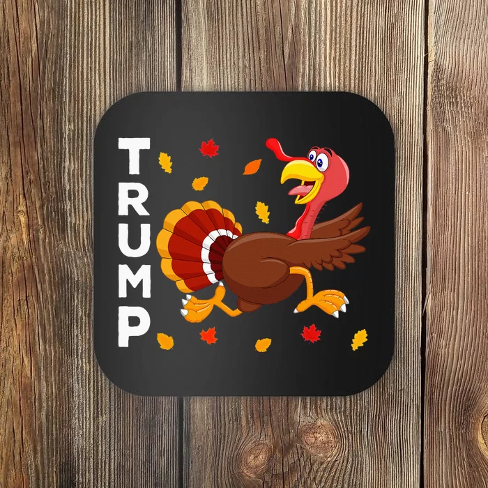 Thanksgiving Turkey Running Funny Anti Trump 2024 Coaster