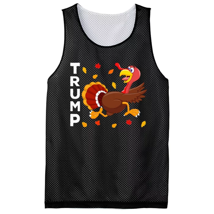 Thanksgiving Turkey Running Funny Anti Trump 2024 Mesh Reversible Basketball Jersey Tank