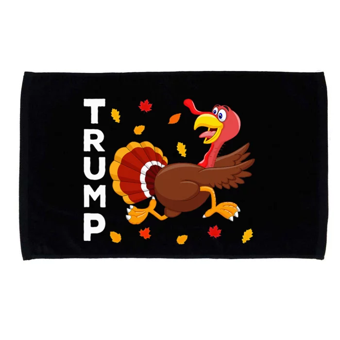 Thanksgiving Turkey Running Funny Anti Trump 2024 Microfiber Hand Towel