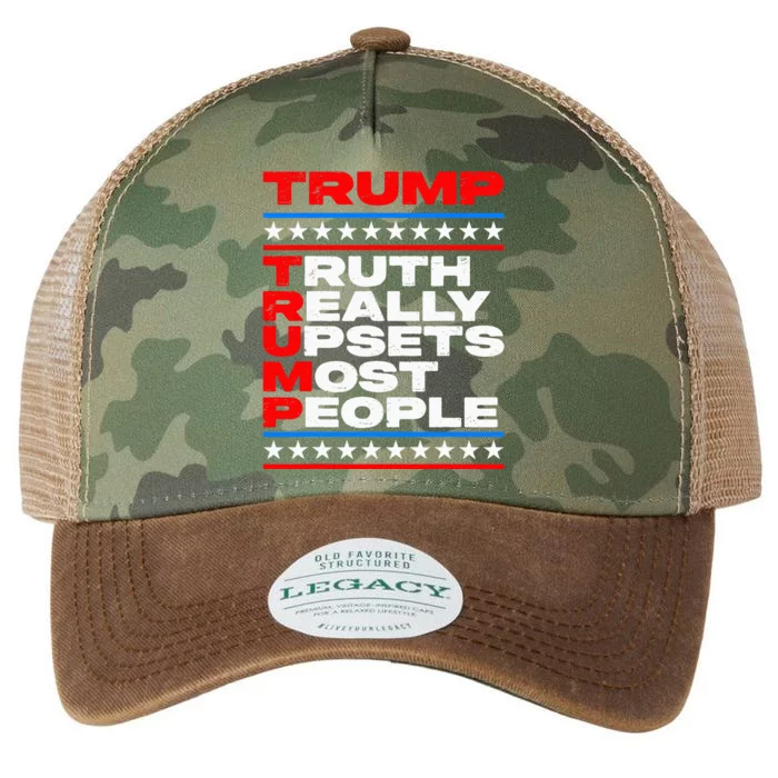 Trump Truth Really Upset Most People American Flag 2024 MAGA Legacy Tie Dye Trucker Hat