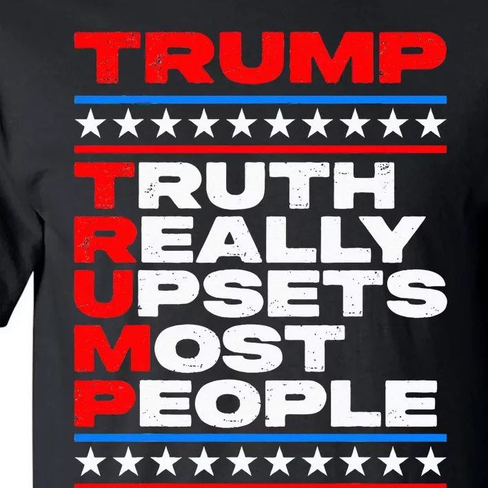 Trump Truth Really Upset Most People American Flag 2024 MAGA Tall T-Shirt