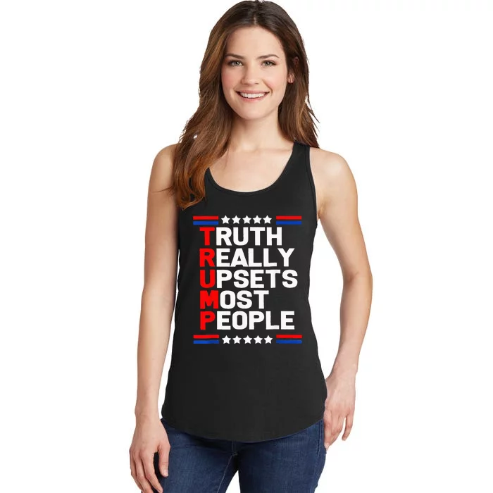 Trump Truth Really Upset Most People Trump 2024 America Flag Ladies Essential Tank