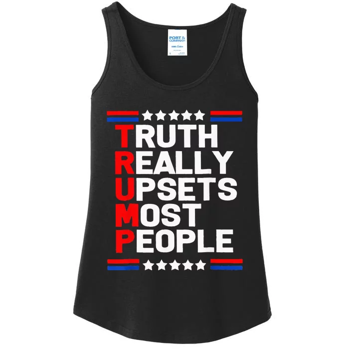 Trump Truth Really Upset Most People Trump 2024 America Flag Ladies Essential Tank