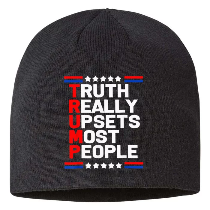 Trump Truth Really Upset Most People Trump 2024 America Flag 8 1/2in Sustainable Knit Beanie