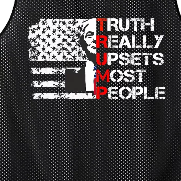 Trump Truth Really Upset Most People Trump 2024 America Flag Mesh Reversible Basketball Jersey Tank