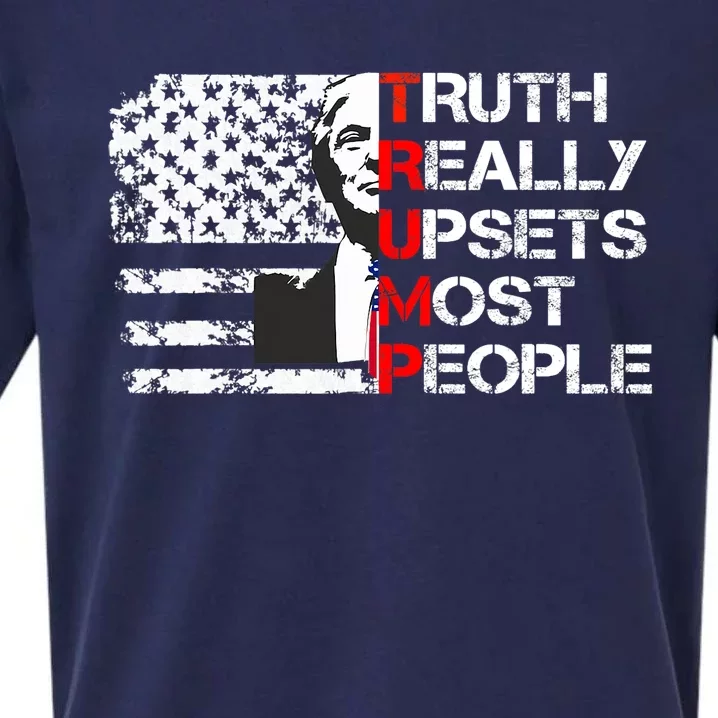 Trump Truth Really Upset Most People Trump 2024 America Flag Sueded Cloud Jersey T-Shirt