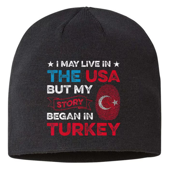 Turkey Turkish Roots Turkish Heritage Proud Turkish Flag 8 1/2in Sustainable Knit Beanie