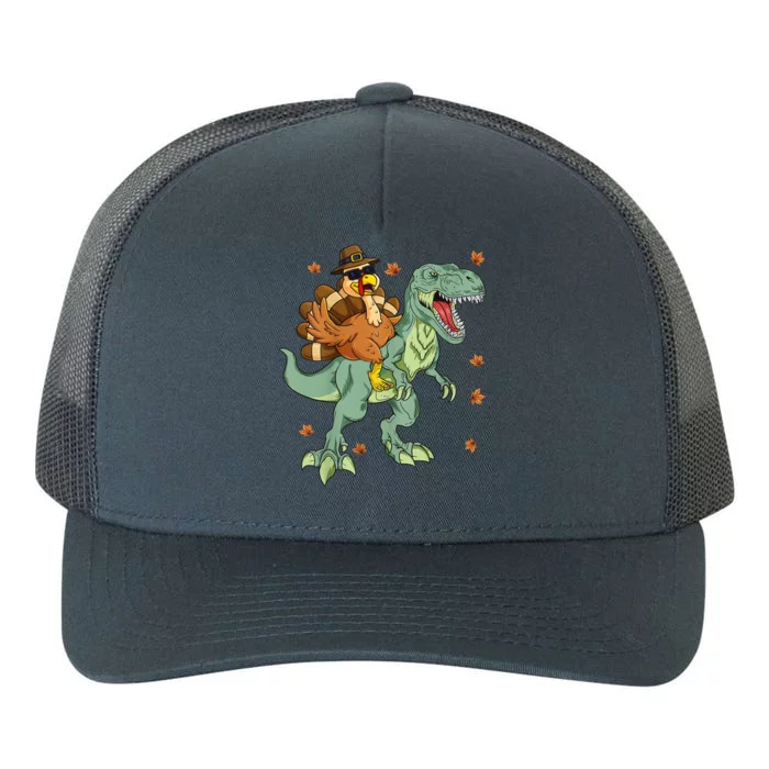 Thanksgiving Turkey Riding T Rex Dinosaur Toddler Boys Gift Yupoong Adult 5-Panel Trucker Hat