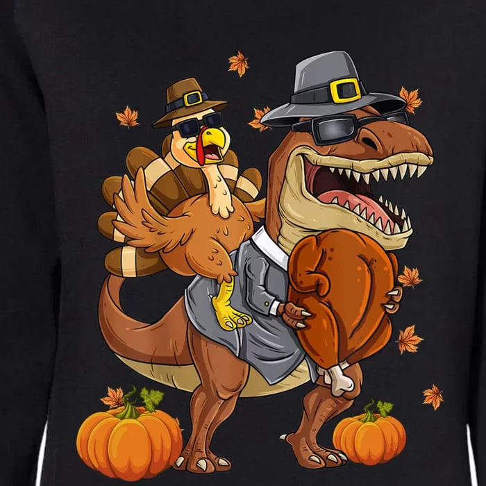 Thanksgiving Turkey Riding T Rex Dinosaur Toddler Boys Gift Womens California Wash Sweatshirt