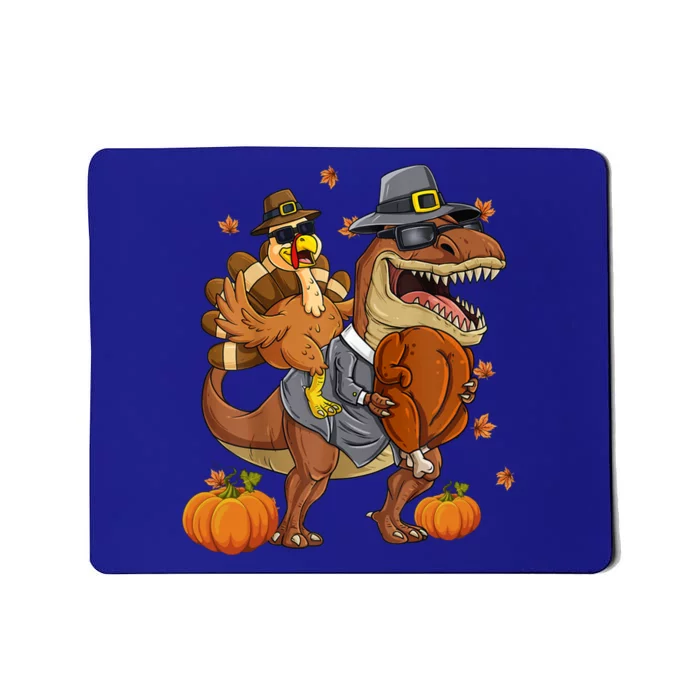 Thanksgiving Turkey Riding T Rex Dinosaur Toddler Boys Gift Mousepad