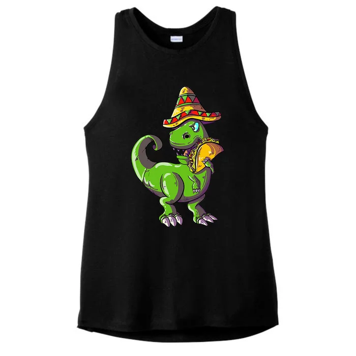 Tacosaurus T Rex Mexico Taco Dinosaurier Cinco de Mayo Gift Ladies Tri-Blend Wicking Tank