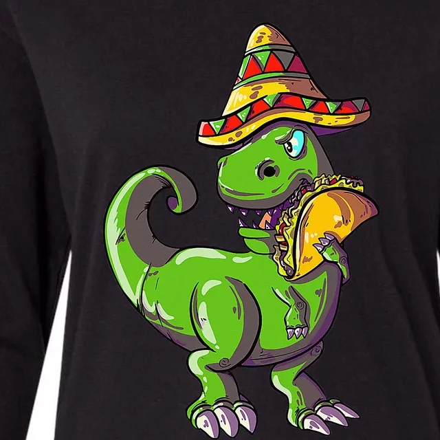 Tacosaurus T Rex Mexico Taco Dinosaurier Cinco de Mayo Gift Womens Cotton Relaxed Long Sleeve T-Shirt