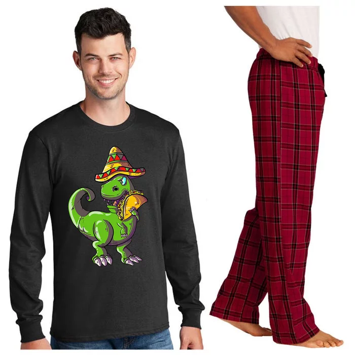 Tacosaurus T Rex Mexico Taco Dinosaurier Cinco de Mayo Gift Long Sleeve Pajama Set