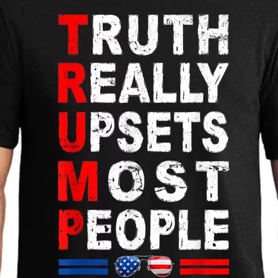 Trump Truth Really Funny Upset Retro Most People Trump 2024 Pajama Set