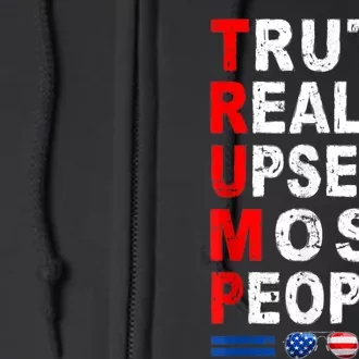 Trump Truth Really Funny Upset Retro Most People Trump 2024 Full Zip Hoodie