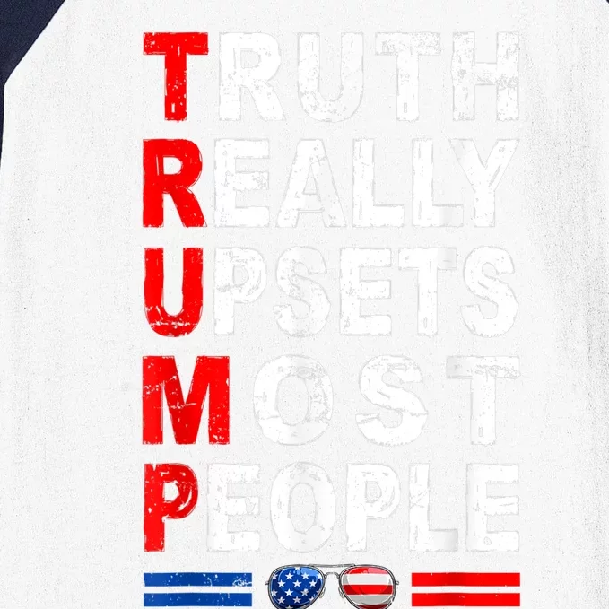 Trump Truth Really Funny Upset Retro Most People Trump 2024 Baseball Sleeve Shirt