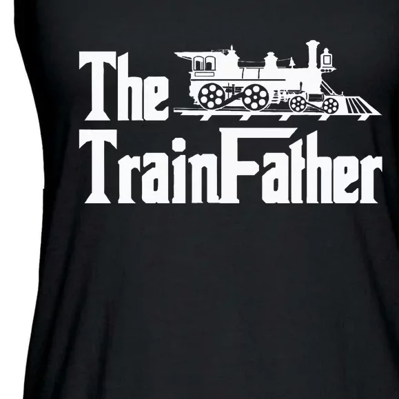 The Trainfather  Railroad Model Train Collector Conductor Ladies Essential Flowy Tank