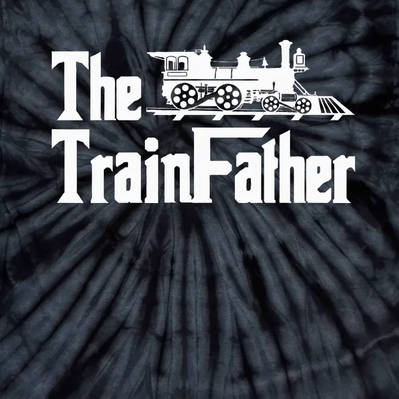 The Trainfather  Railroad Model Train Collector Conductor Tie-Dye T-Shirt