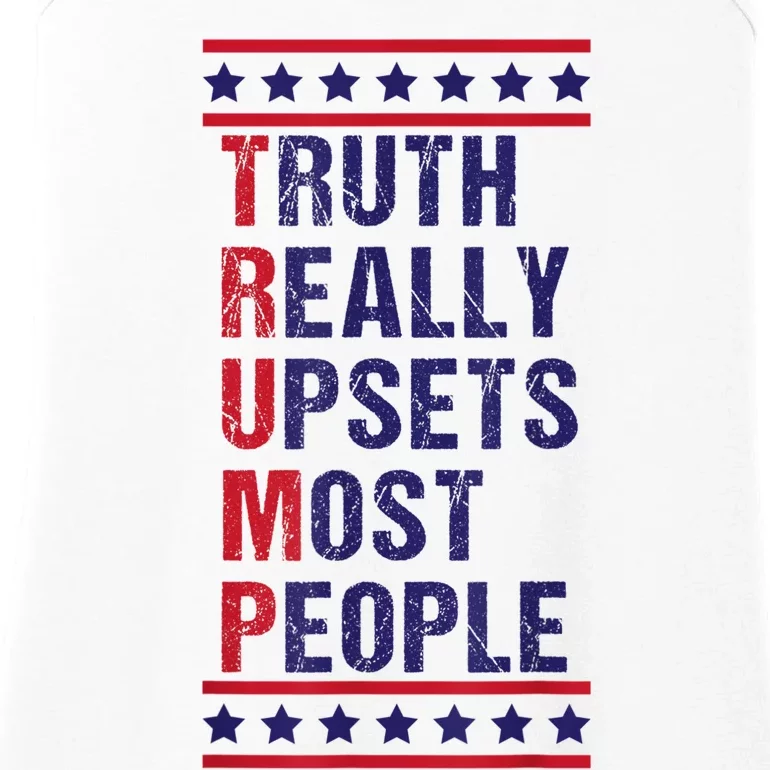 Trump Truth Really Upset Most People Trump 2024 America Flag Ladies Essential Tank