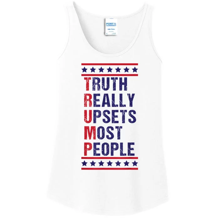 Trump Truth Really Upset Most People Trump 2024 America Flag Ladies Essential Tank