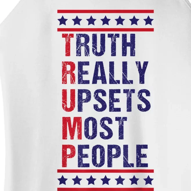 Trump Truth Really Upset Most People Trump 2024 America Flag Women’s Perfect Tri Rocker Tank