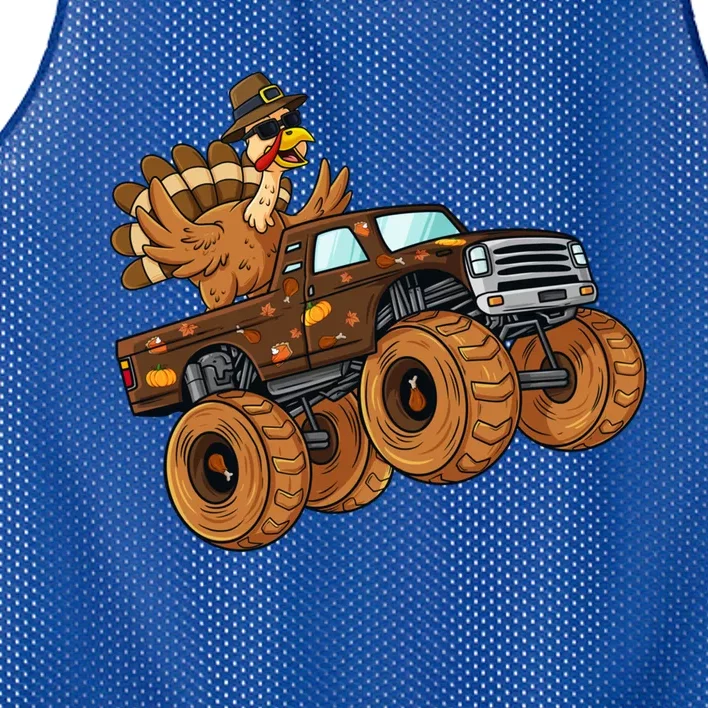 Thanksgiving Turkey Riding Monster Truck Boys Gift Mesh Reversible Basketball Jersey Tank