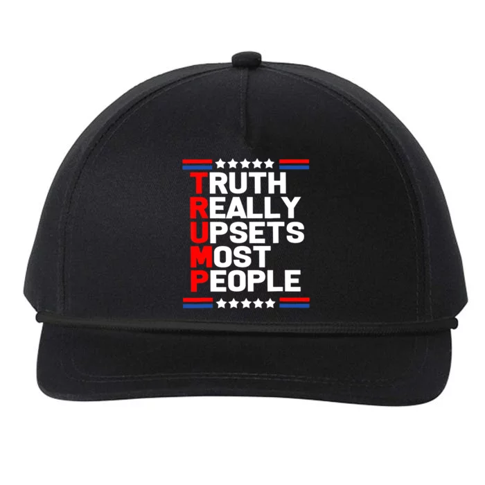 Trump Truth Really Upset Most People Trump 2024 America Flag Snapback Five-Panel Rope Hat