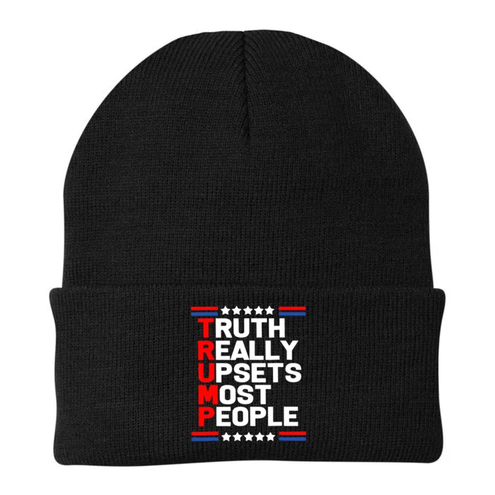 Trump Truth Really Upset Most People Trump 2024 America Flag Knit Cap Winter Beanie