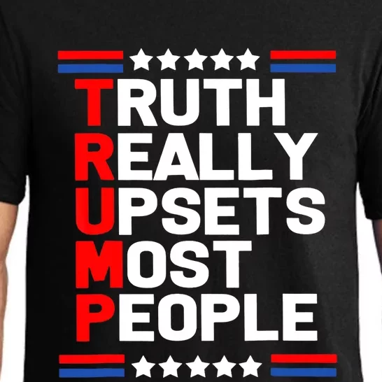 Trump Truth Really Upset Most People Trump 2024 America Flag Pajama Set