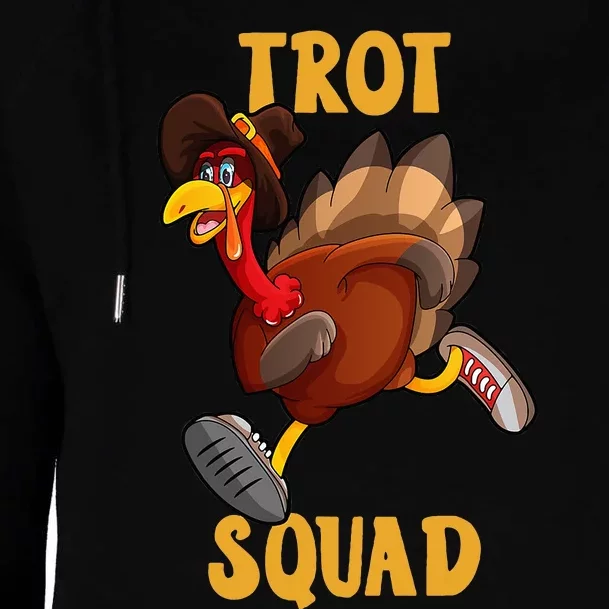 Turkey Trot Squad Funny Thanksgiving Day 5K Run Pilgrim Womens Funnel Neck Pullover Hood