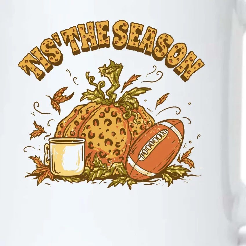 Tis The Season Football Pumpkin Black Color Changing Mug