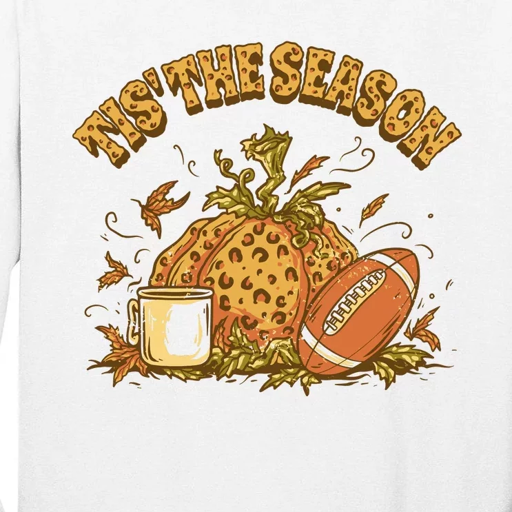 Tis The Season Football Pumpkin Tall Long Sleeve T-Shirt