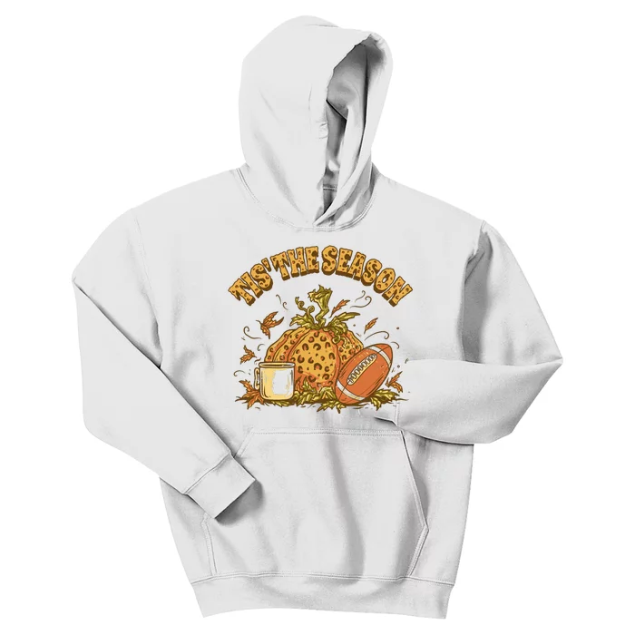 Tis The Season Football Pumpkin Kids Hoodie