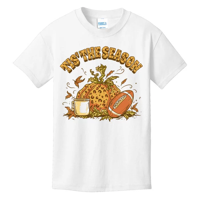 Tis The Season Football Pumpkin Kids T-Shirt