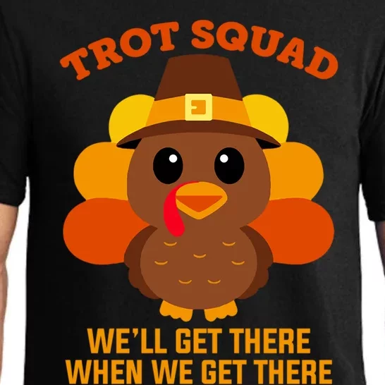 Turkey Trot Squad Funny Gift Cute Turkey Thanksgiving Costume Gift Pajama Set