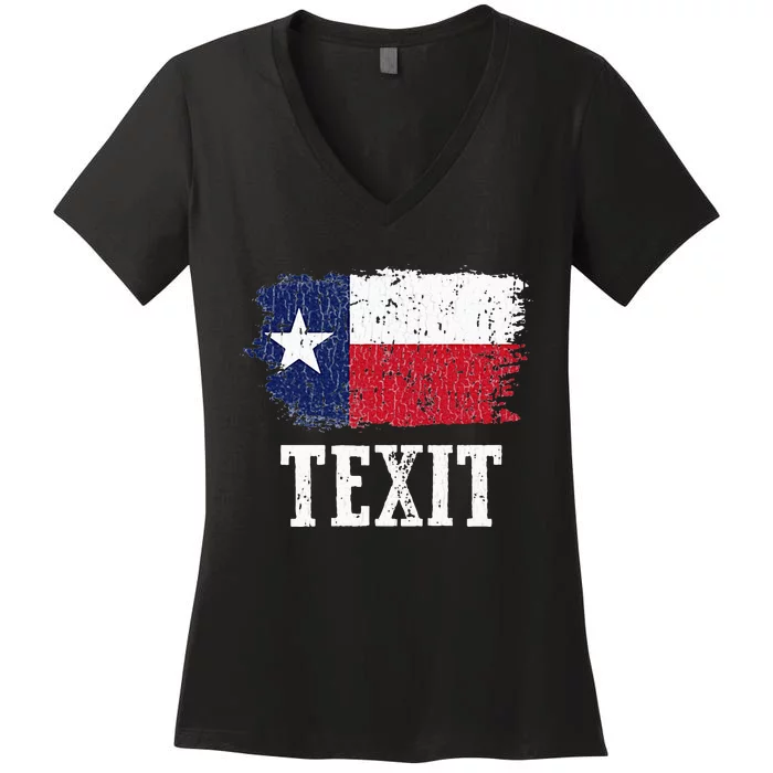 Texit Texas Secede Texan State Flag Texas State Pride Texit Women's V-Neck T-Shirt