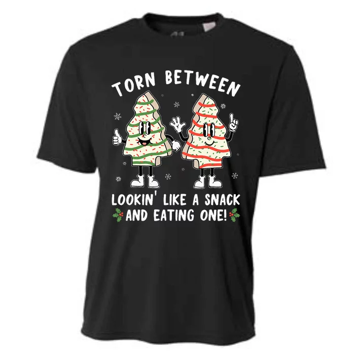 Tis' The Season Christmas Tree Cakes Looking Like A Snack Cooling Performance Crew T-Shirt