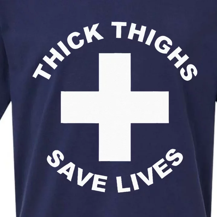 Thick Thighs Save Lives Gym Workout Thick Thighs Sueded Cloud Jersey T-Shirt