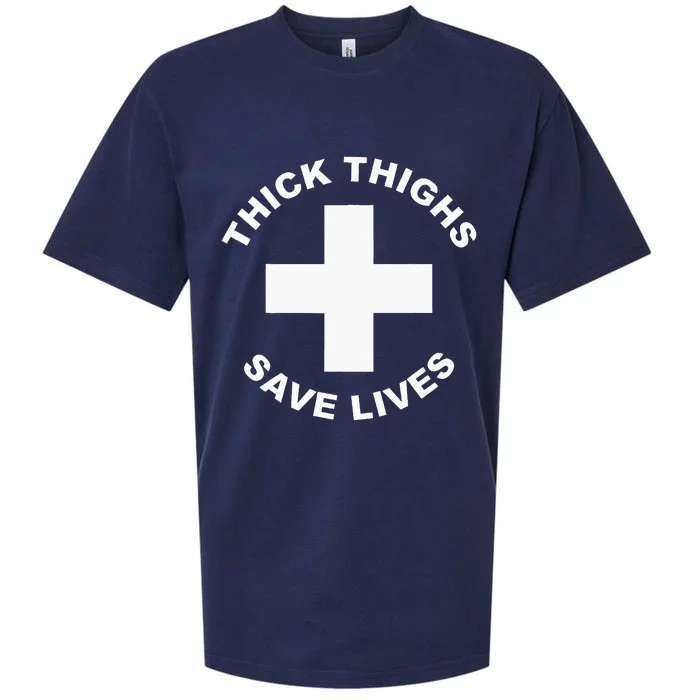 Thick Thighs Save Lives Gym Workout Thick Thighs Sueded Cloud Jersey T-Shirt